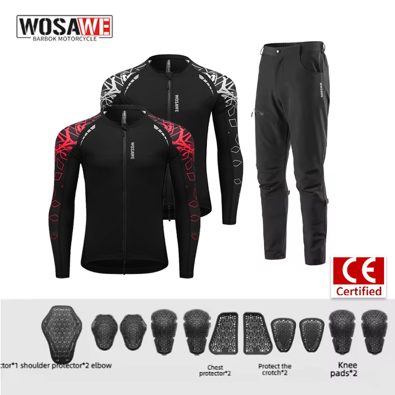 Motorcycle Gear Jacket And Pants - WOSAWE Herren Motorrad-Fahranzug Frühling Sommer Atmungsaktive