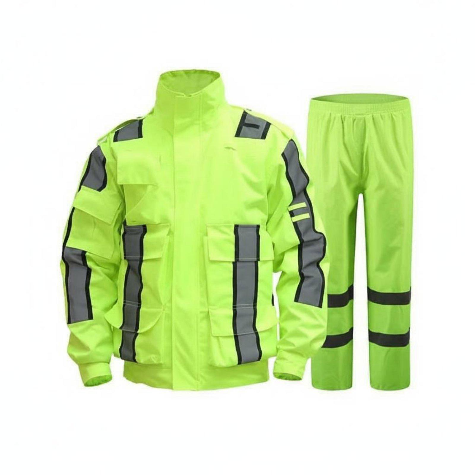Motorcycle Gear Jacket And Pants - Hochsichtbarer Reflektierender Regenanzug Wasserdichte Motorrad-Regenjacke und
